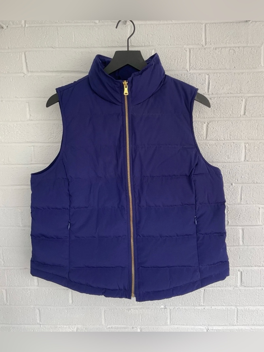 Talbots Quilted Puffer Vest Blue Warm Layer Women’s Size Petite Large